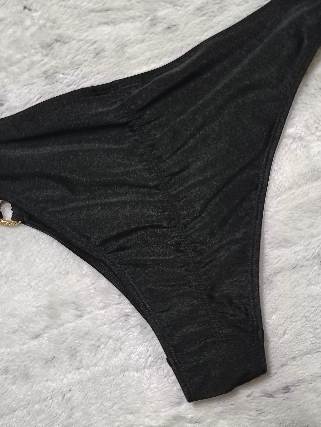 Nwt Bahimi London Miami Cheeky Bikini Bottom Black & Gold Women's Large Baddie — image 5 of 8